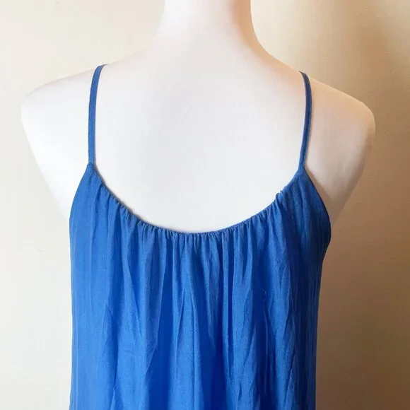 Made In Italy Vibrant Blue 100% Silk Maxi Dress | Moda Rose Style | EUC - Picture 4 of 7